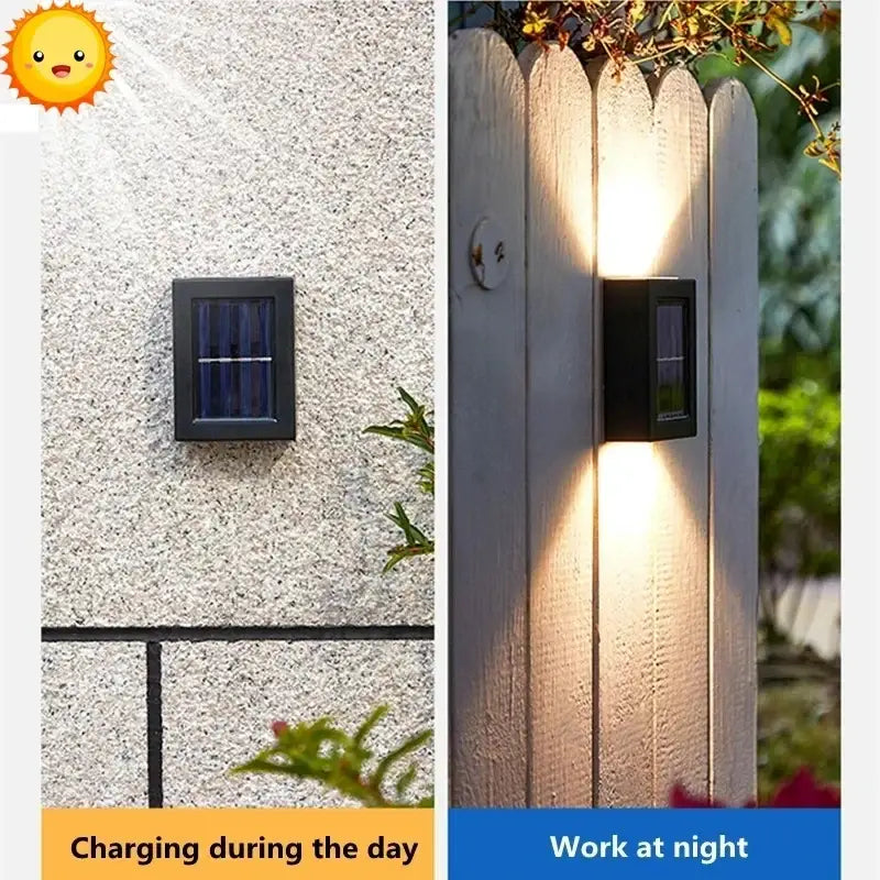Black solar wall light by Decorbites, outdoor wall-mounted solar lighting for gardens on Tampa Home & Garden Store