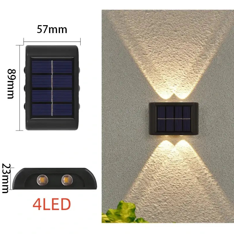 Decorbites black solar wall light with 4 LEDs for outdoor wall mounting on Tampa Home & Garden Store