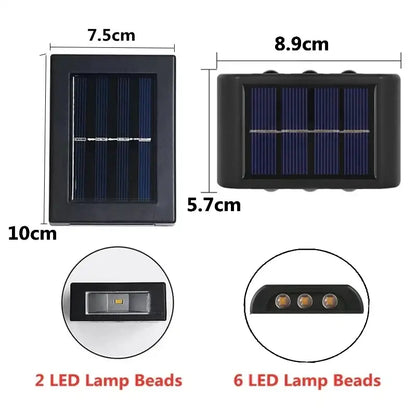 Decorbites Black Solar Wall Light for outdoor use with wall-mount design and LED beads on Tampa Home & Garden Store
