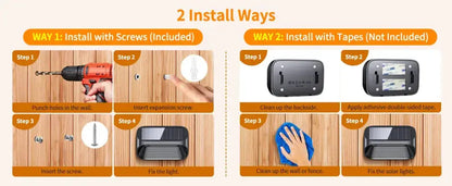 Fence light black solar powered for pathway lighting with screw or tape install Decorbites on Tampa Home & Garden Store