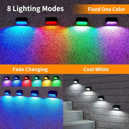 Decorbites black solar fence lights for yard with 8 modes, white landscape lighting on Tampa Home & Garden Store