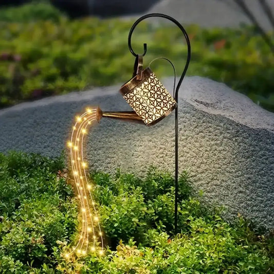 Vintage Solar Watering Can Light for Gardens