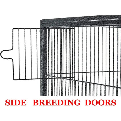 Wrought iron black double-flight bird cage with breeding doors by Decorbites on Tampa Home & Garden Store