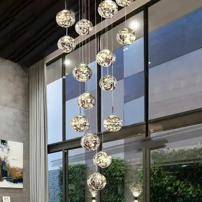 Decorbites modern crystal ball chandelier with cascading clear glass spheres on Tampa Home & Garden Store