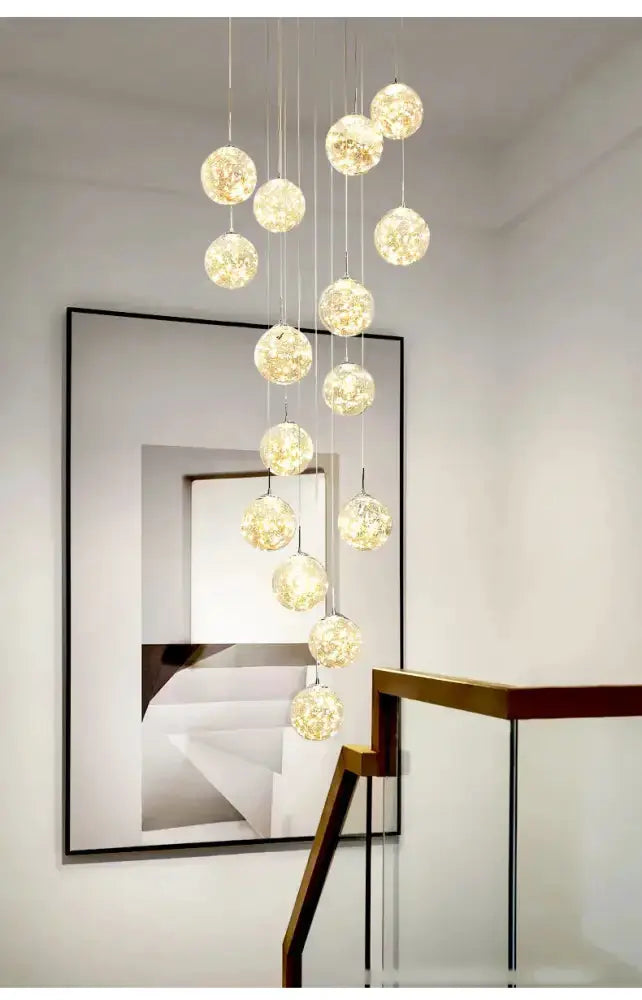 Chandelier Decorbites spiral crystal ball pendant lights cascading glass orbs 12 pendants on Tampa Home & Garden Store