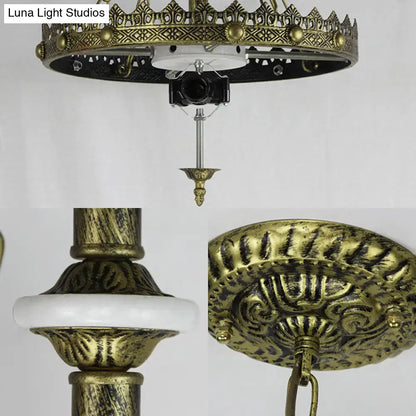 Stained Glass Brass Chandelier by Decorbites, ornate brass ceiling-mount fixture on Tampa Home & Garden Store