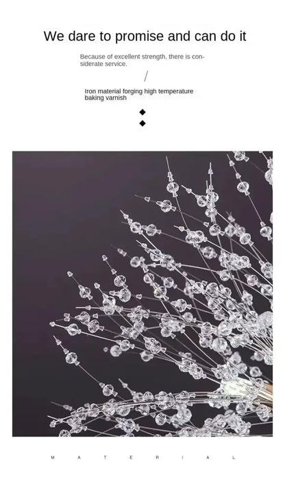 Modern golden dandelion crystal pendant light by Decorbites for dining rooms with wire spokes on Tampa Home & Garden Store