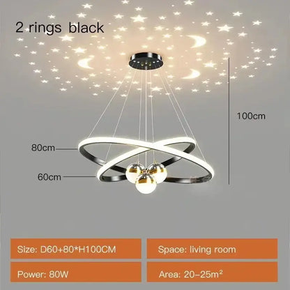 Black Gold Ring Chandelier by Decorbites; two black rings with three gold globe bulbs on Tampa Home & Garden Store