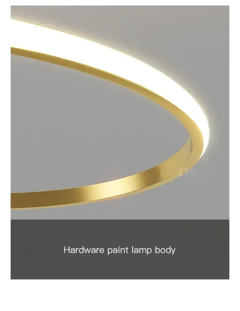 Black Gold Ring Chandelier by Decorbites; gold metal circular LED pendant on Tampa Home & Garden Store