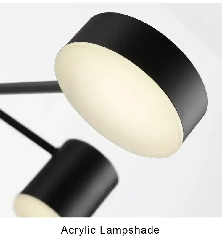 Decorbites modern black metal chandelier with acrylic lampshades for living room on Tampa Home & Garden Store