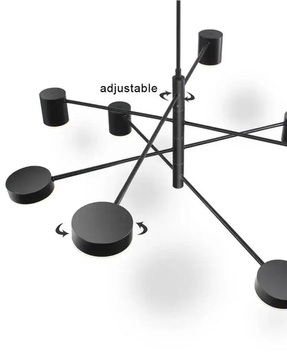 Chandelier Decorbites modern black metal LED with adjustable arms for living room on Tampa Home & Garden Store