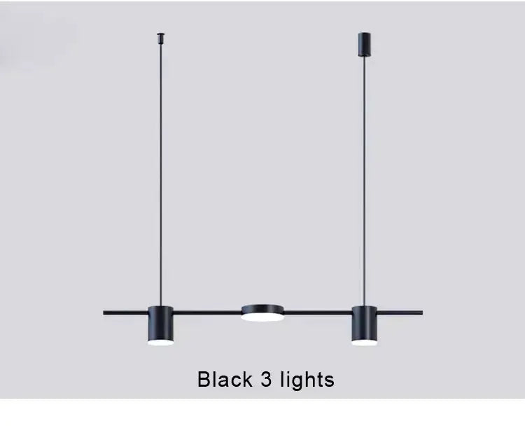 Decorbites black metal LED chandelier 3-light linear pendant with dual suspension on Tampa Home & Garden Store