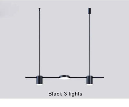 Decorbites black metal LED chandelier 3-light linear pendant with dual suspension on Tampa Home & Garden Store
