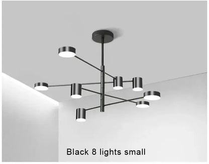 Chandelier modern black metal LED eight-light fixture for living room on Tampa Home & Garden Store