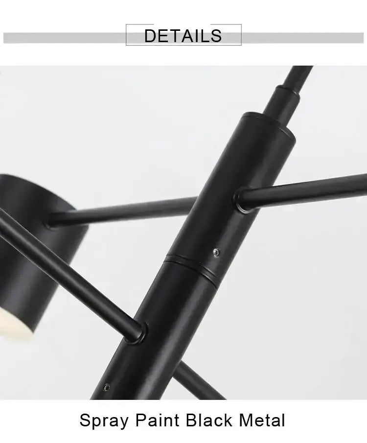 Chandelier Modern black metal LED fixture with spray-painted finish by Decorbites on Tampa Home & Garden Store