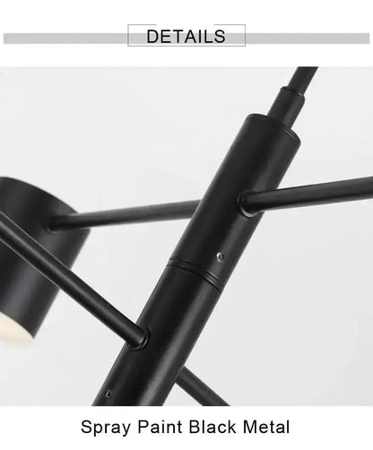 Chandelier Modern black metal LED fixture with spray-painted finish by Decorbites on Tampa Home & Garden Store