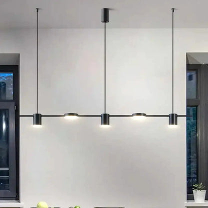 Chandelier Decorbites modern black metal LED fixture with four downward lights on Tampa Home & Garden Store