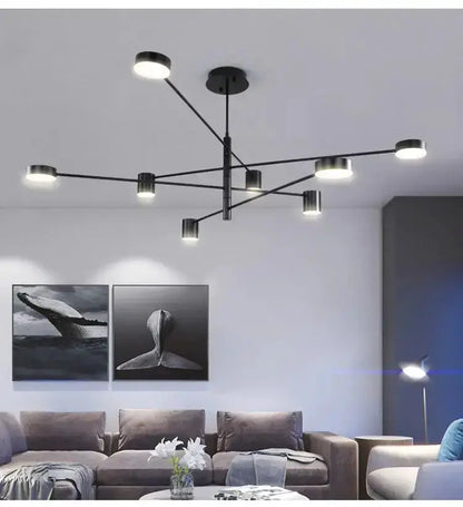 Chandelier modern black metal LED multi-arm design for living room Decorbites on Tampa Home & Garden Store