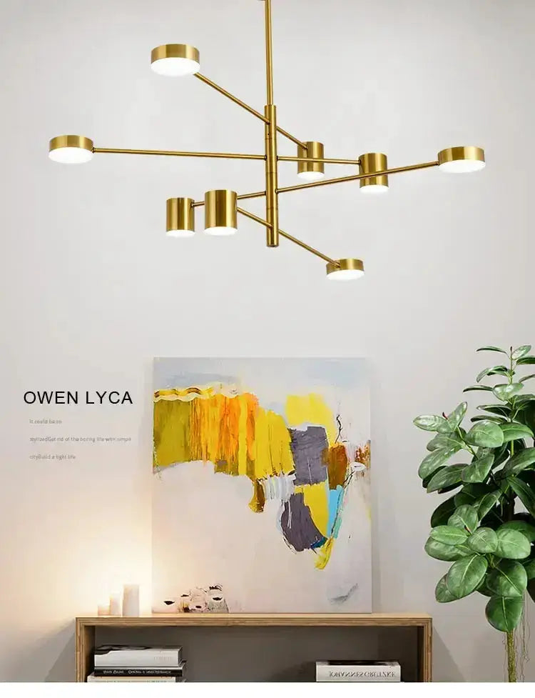 Chandelier Modern black metal LED chandelier for living room with multi-arm design on Tampa Home & Garden Store