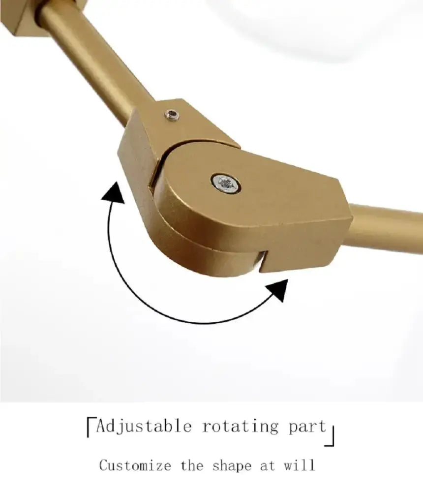 Chandelier stylish nordic amber glass with brass finish and adjustable rotating arm on Tampa Home & Garden Store