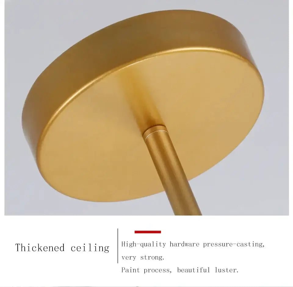 Chandelier stylish nordic amber glass ceiling light with thick gold canopy by Decorbites on Tampa Home & Garden Store