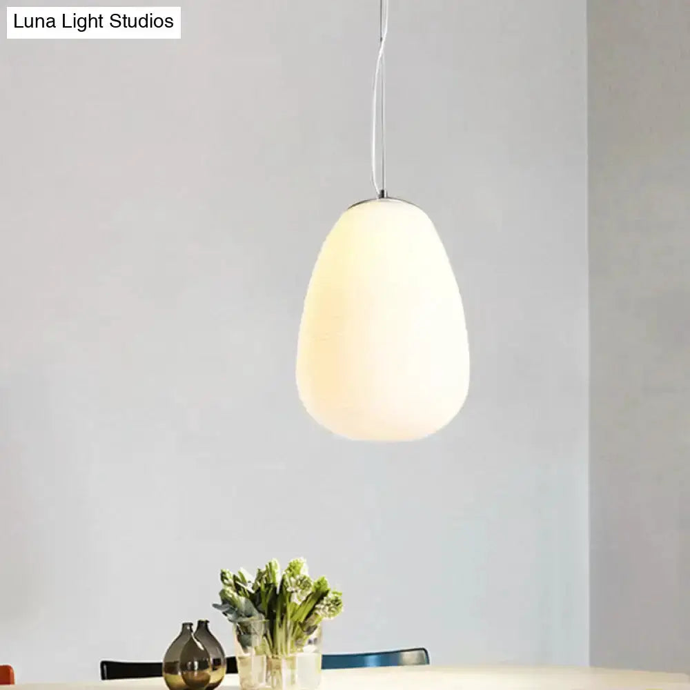 Chrome Opal Glass Pendant Light Kitchen Island