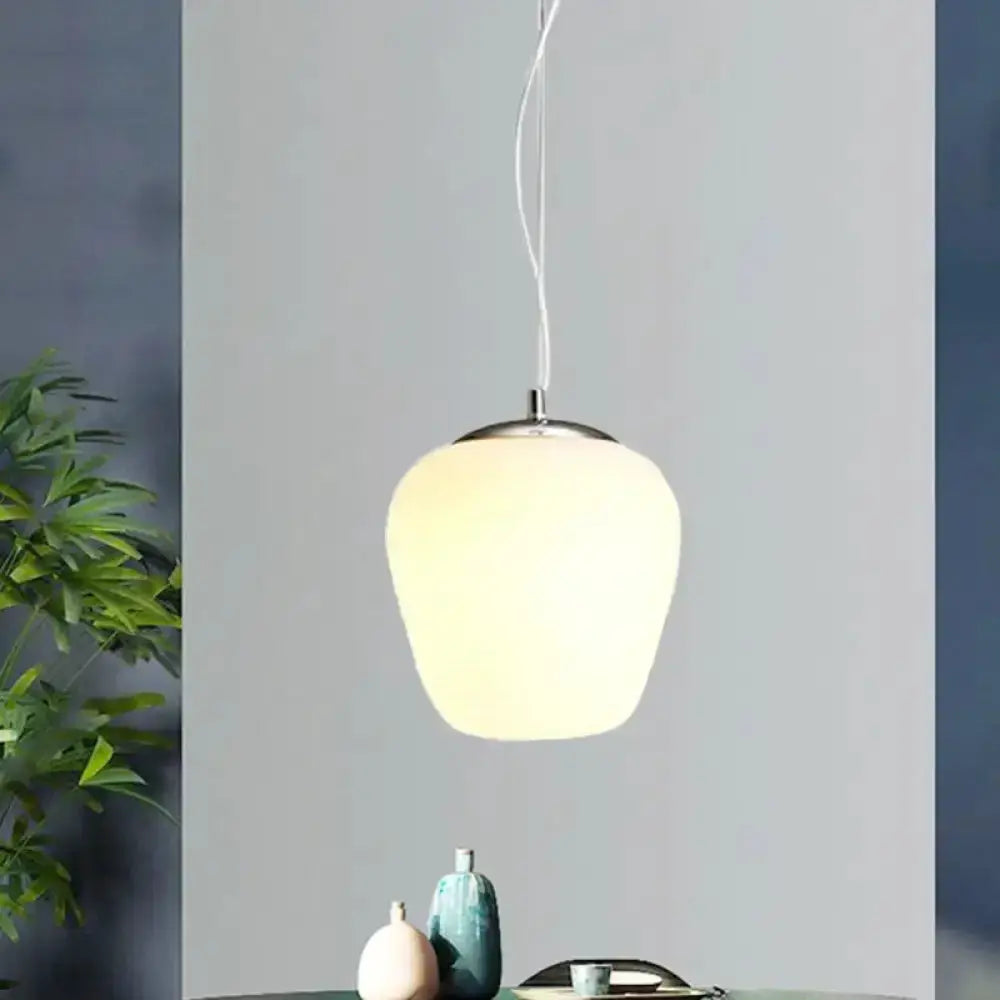 Chrome Opal Glass Pendant Light Kitchen Island