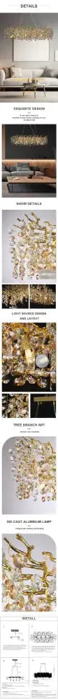 Golden sunflower crystal chandelier by Decorbites with branching petals and beads on Tampa Home & Garden Store