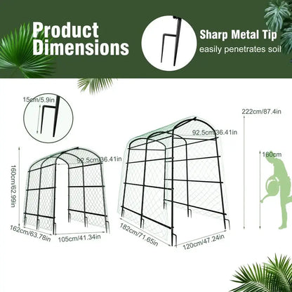 2 tall black metal arched garden plant trellises by Decorbites on Tampa Home & Garden Store