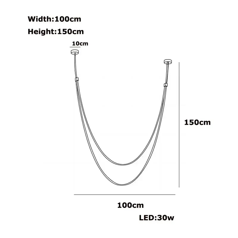 Trendy Flexible Leather Belt LED Chandelier