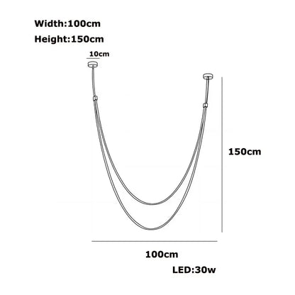 Trendy Flexible Leather Belt LED Chandelier