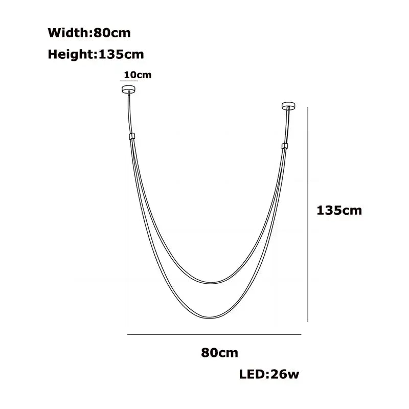 Trendy Flexible Leather Belt LED Chandelier