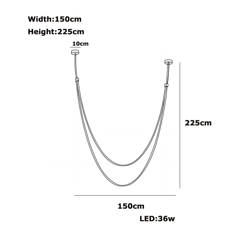 Trendy Flexible Leather Belt LED Chandelier