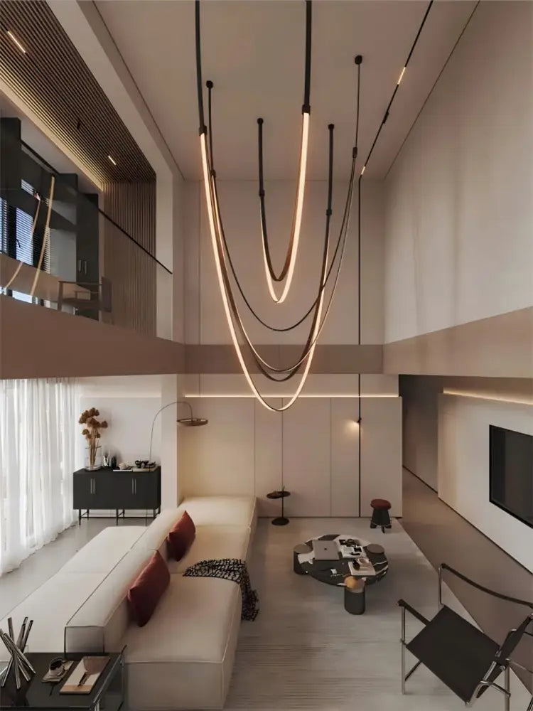 Trendy Leather Belt LED Chandelier Light for Living Room