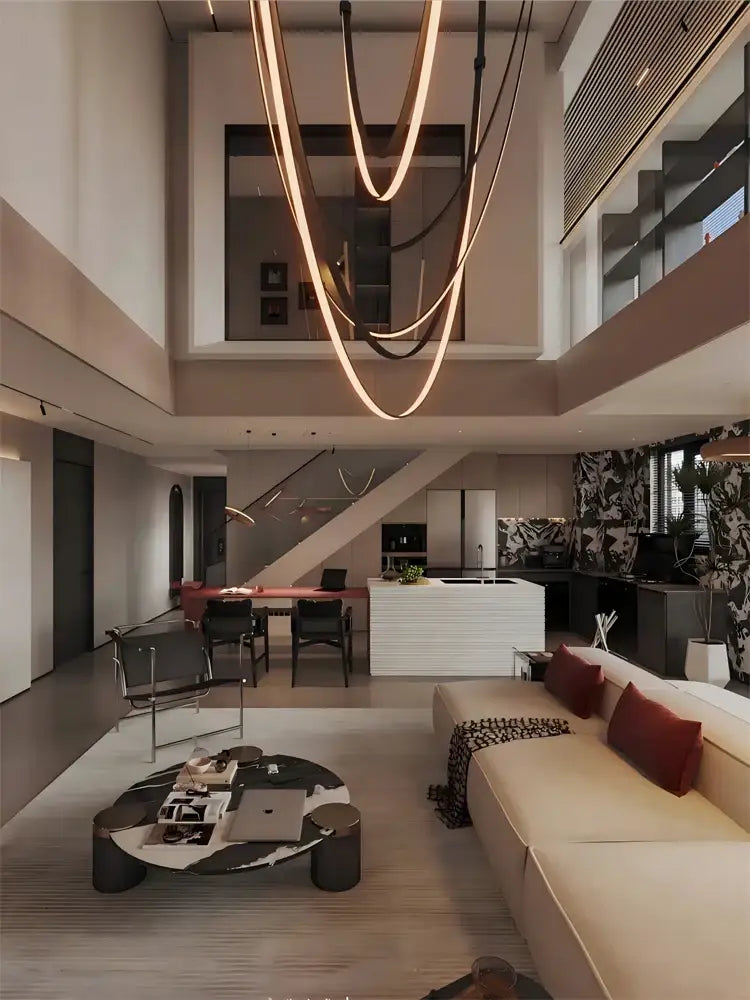 Trendy Leather Belt LED Chandelier Light - Living Room
