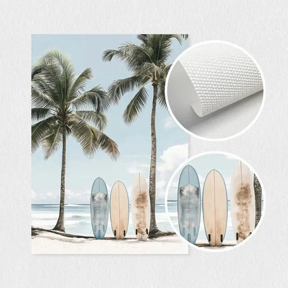 Tropical Surfboard Travel Wall Art Set