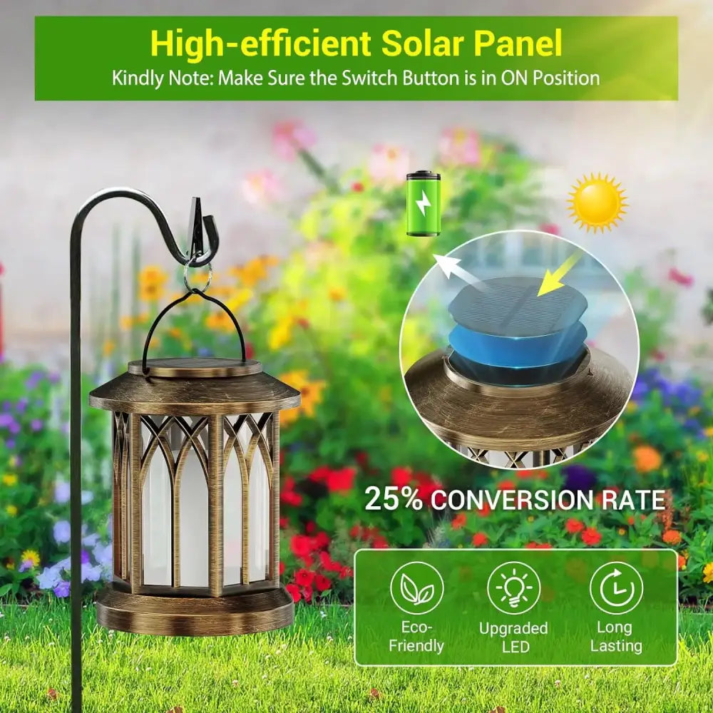 Farolillos solares mejorados de llama parpadeante - Paquete de 2