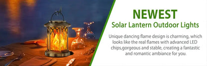 Farolillos solares mejorados de llama parpadeante - Paquete de 2