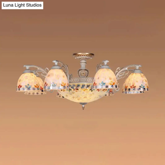 Vintage Multi-Light Chandelier with Shelly Shade for Living Room - Tampa Home & Garden Store