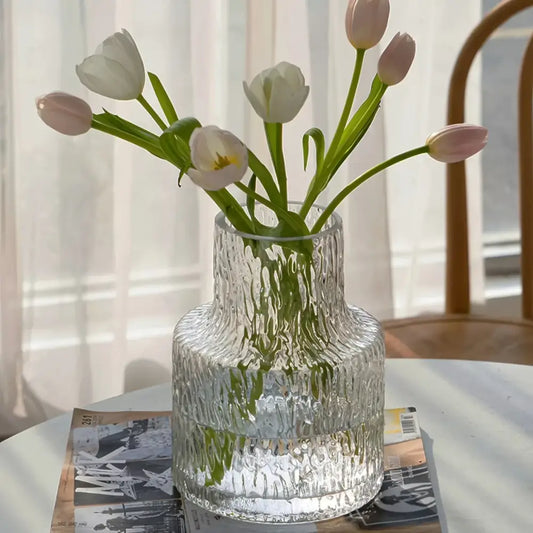 Vintage Nordic Glass Vase for Wide-Mouth Flowers