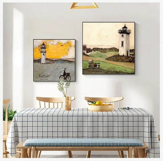 Vintage Nordic Landscape Dog Canvas Art