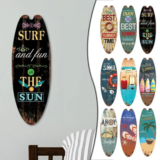 Vintage Surfboard Door Sign for Beach Home - Tampa Home & Garden Store