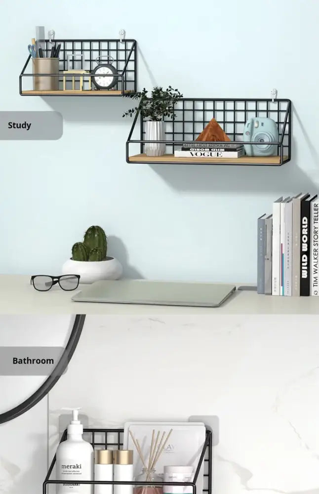 Wall Mounted Storage Shelves and Baskets