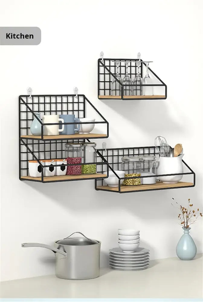 Wall Mounted Storage Shelves and Baskets