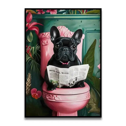 Whimsical Cat Bathroom Wall Art Print