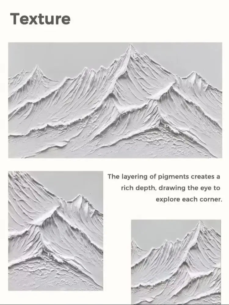 White Mountain 3D Canvas Wall Art