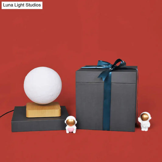 White Plastic Moon LED Nightstand Lamp for Child's Room - Decorative Maglev Table Light - Tampa Home & Garden Store