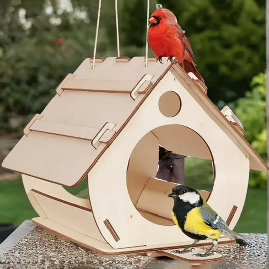 Comederos de madera para pájaros - Pajarera exterior DIY
