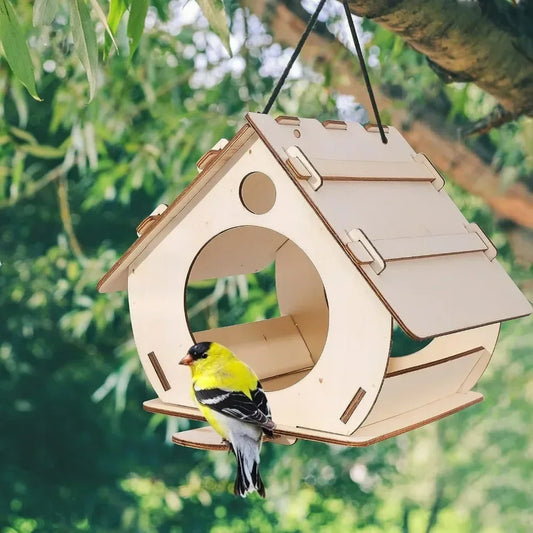 Comederos de madera para pájaros - Pajarera exterior DIY