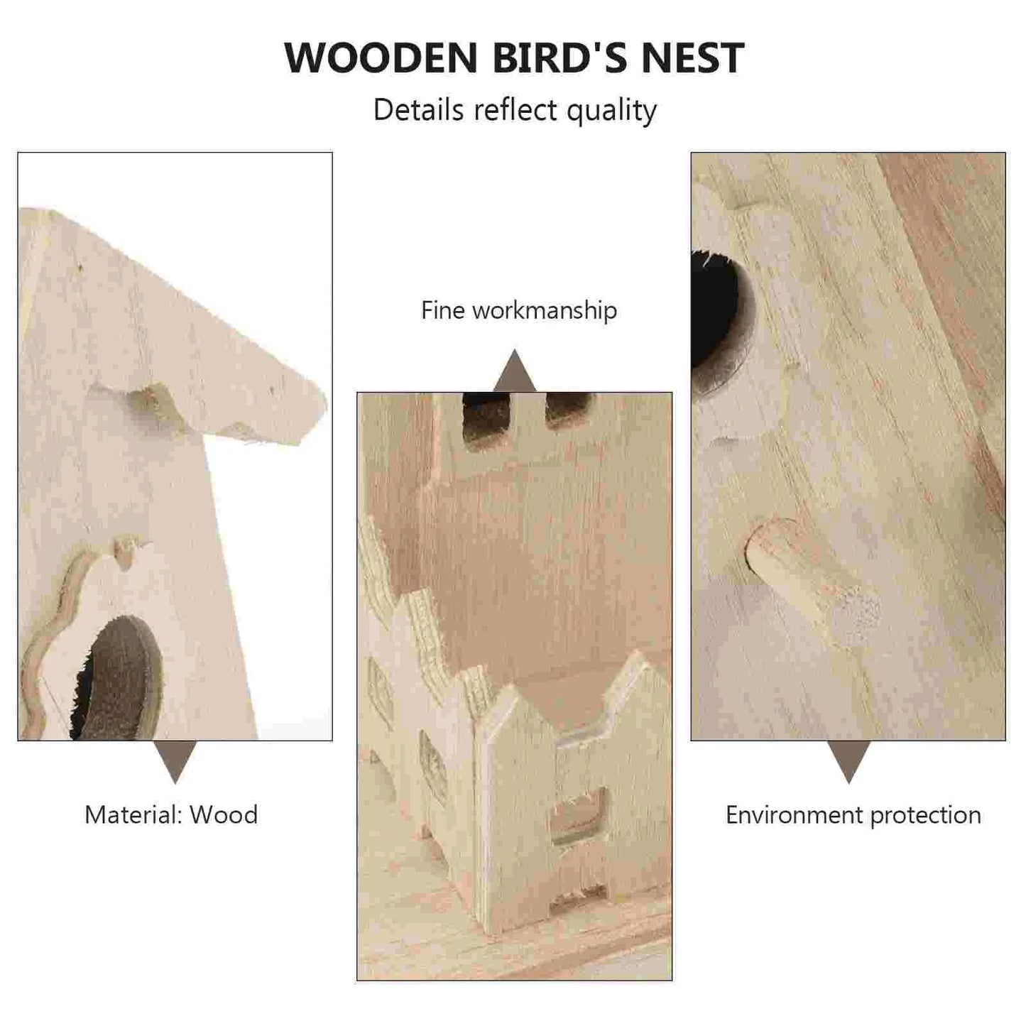 Wooden Bird Nest Box Garden Decor